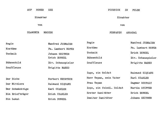 1 1980 Programm Auf hoher See Picknick im Felde