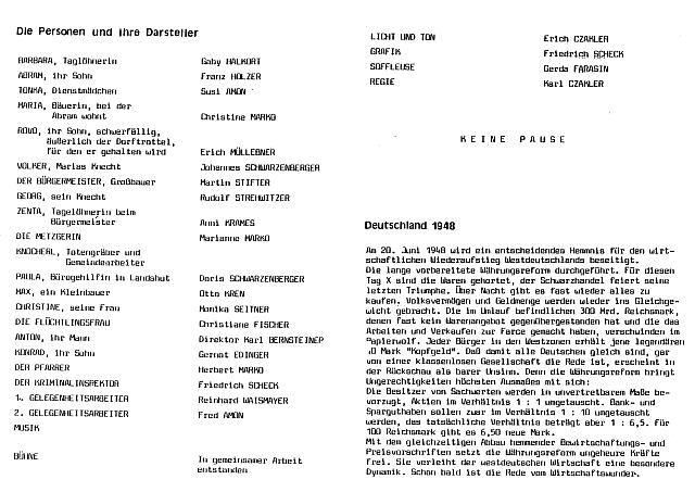 ! 1986 Programm Jagdszenen
